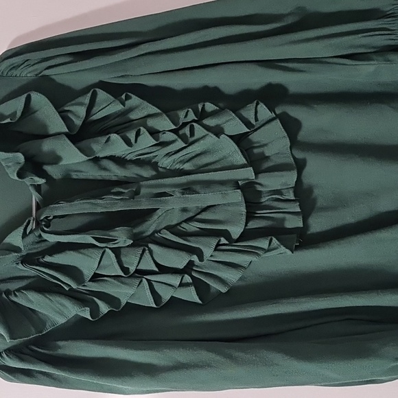 Zara Long Ruffle Lace Sleeve Blouse XS - Picture 3 of 4